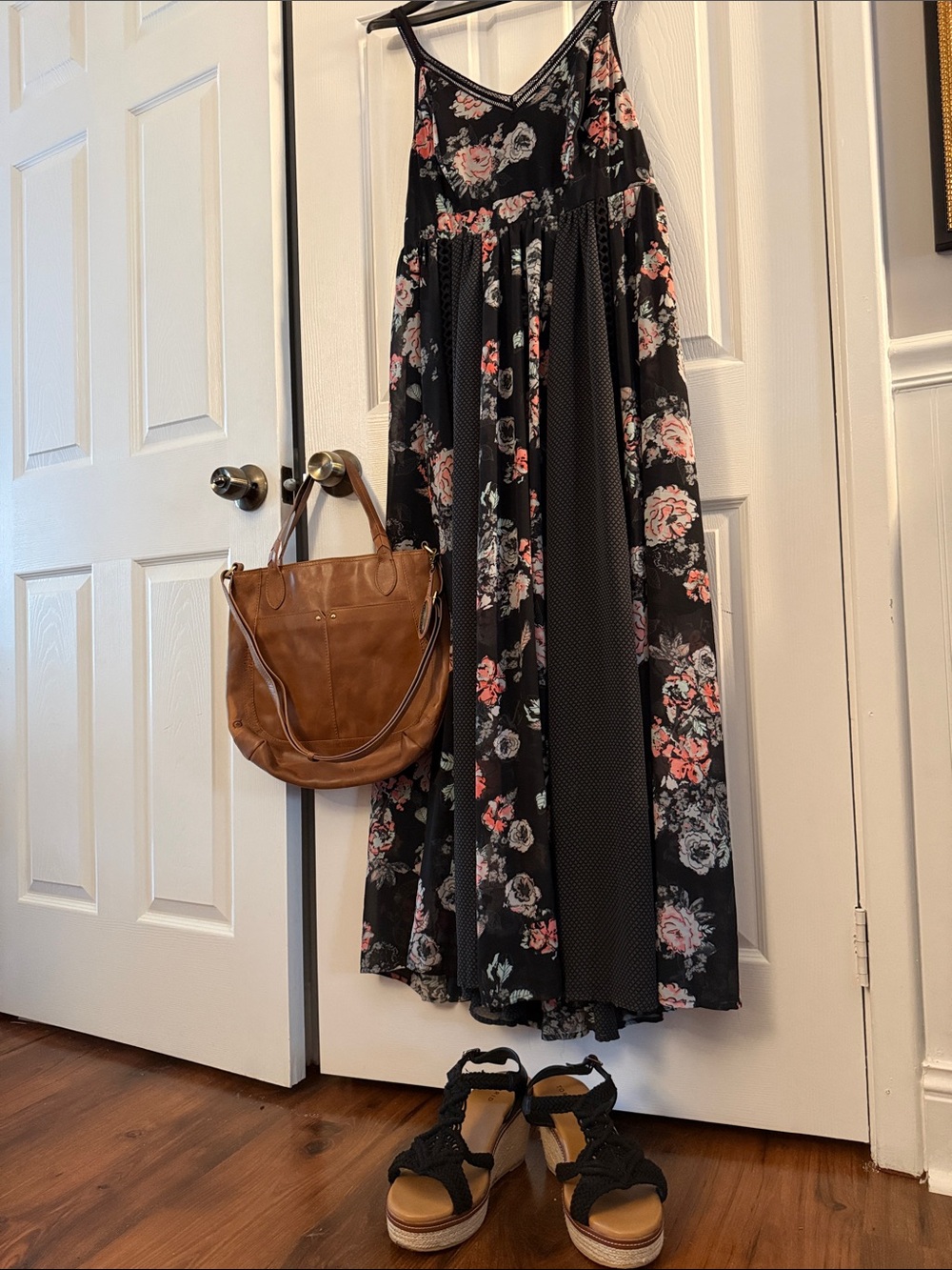 Torrid Black Floral Georgette Maxi Dress – Size 00 – Sheer Overlay